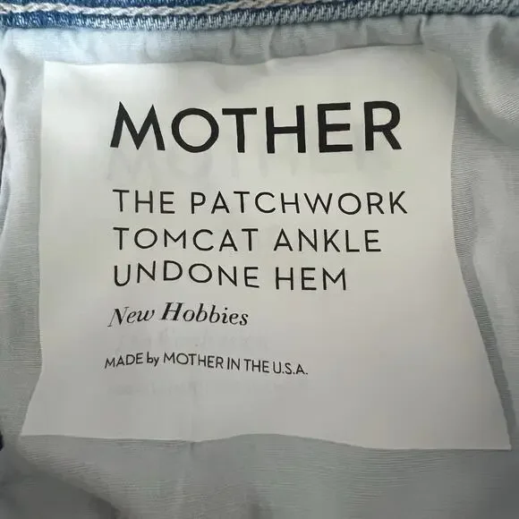 Mother x Carolyn Murphy Distressed Patchwork Tomcat Ankle Undone Jeans Size 27 - Picture 10 of 16